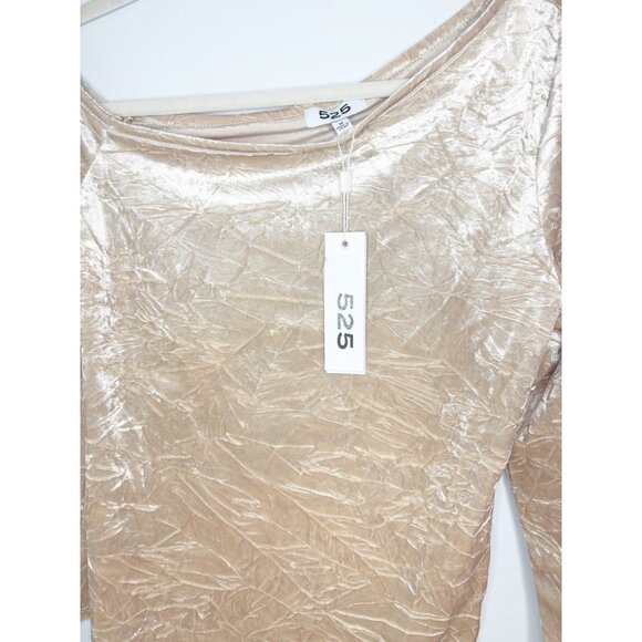 NWT 525 Crushed Velvet Asymmetrical Blouse Medium - Picture 3 of 4